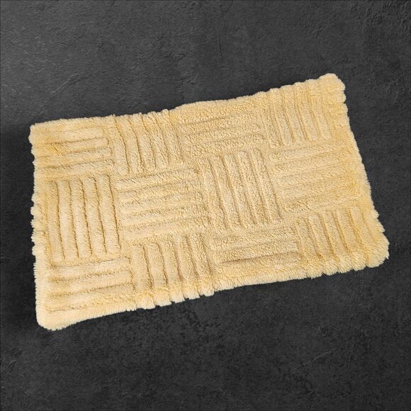 Vintage Mustard Gold Plush Pillow Cover Rectangle Retro 70s Mod Yellow MCM Zip - Picture 1 of 5